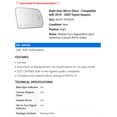 thumbnail image 2 of Right Door Mirror Glass - Compatible with 2018 - 2020 Toyota Sequoia 2019, 2 of 2
