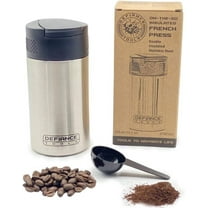 Travel French Press Mug, Portable Coffee Maker, Double Insulated Coffee and Tea Press, Makes 2 Cups, Stainless Steel
