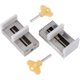 thumbnail image 1 of 2 piezas con llave Cerradura de seguridad para marco de puerta de aleación de aluminio, cerraduras de ventana dobles corredizas ajustables Cerraduras de seguridad de acero Limita, 1 of 5