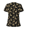 thumbnail image 4 of Naloa Christmas Gold Deers Print T-Shirts Short Sleeve V Neck Tees for Women Fashion Tops Trendy Lightweight Soft Casual Summer Outfits Clothes, 4 of 5
