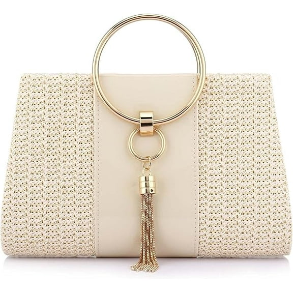 Women Straw Bag Crossbody Clutch Evening Clutch Purse Beach Shoulder Handbag