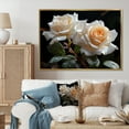 thumbnail image 1 of Designart art Mural Encadré Noir Moderne Blanc, art Mural Encadré Roses, expression d'Amour Roses Blanches I, Déco art Mural Encadré Roses, Cadre Noir 32x24 Pouces, 1 of 5