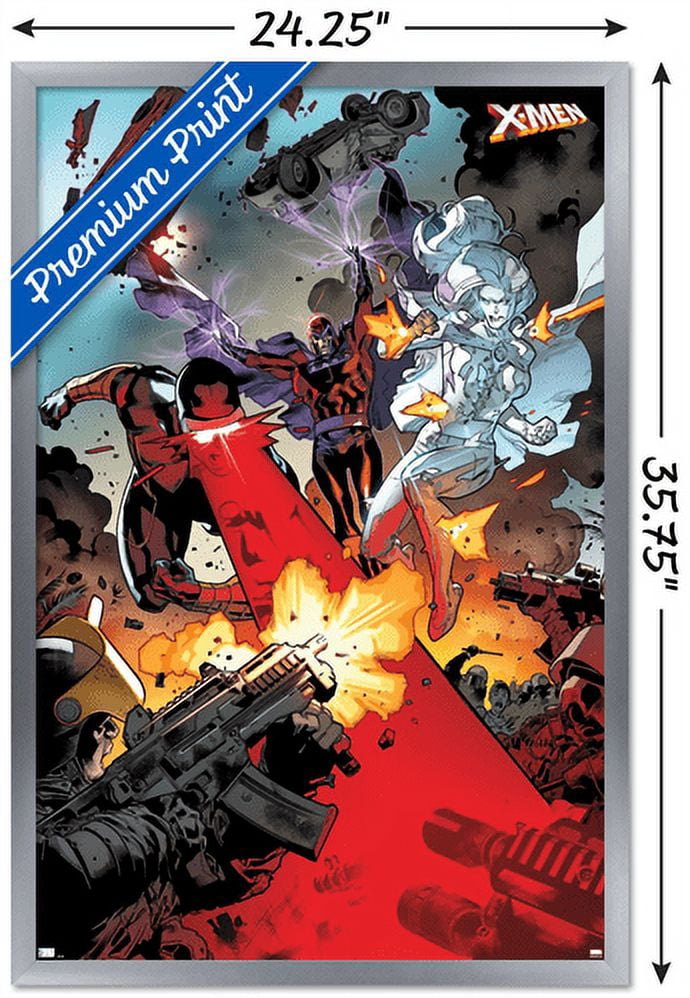 Marvel Comics - The X-Men - Cyclops Magneto Emma Frost Wall Poster, 22.375" x 34", Framed