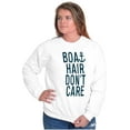 thumbnail image 4 of Boat Hair Don't Care Ocean Vibes Cute Women Plus Size Crewneck Sweatshirt Brisco Brands 2X, 4 of 5