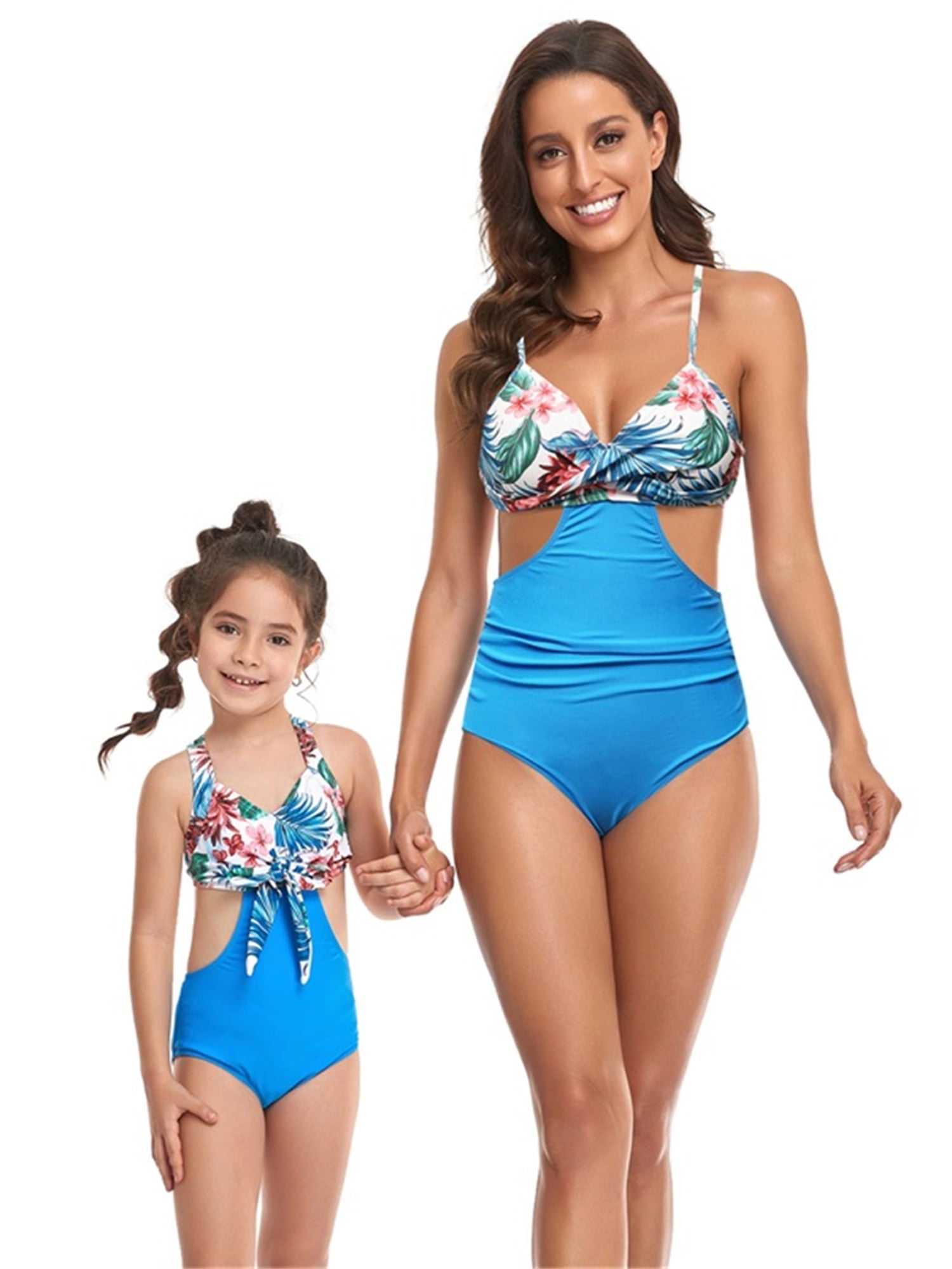matching leopard bathing suits