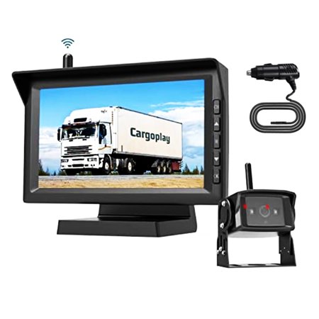 Trailer Wireless Digital Backup Camera Systems Support 2 Cameras  IR Night Vision Campervans Rear View Camera with 7  HD Monitor Support Split Screen  Wireless RV Truck Reverse Camera