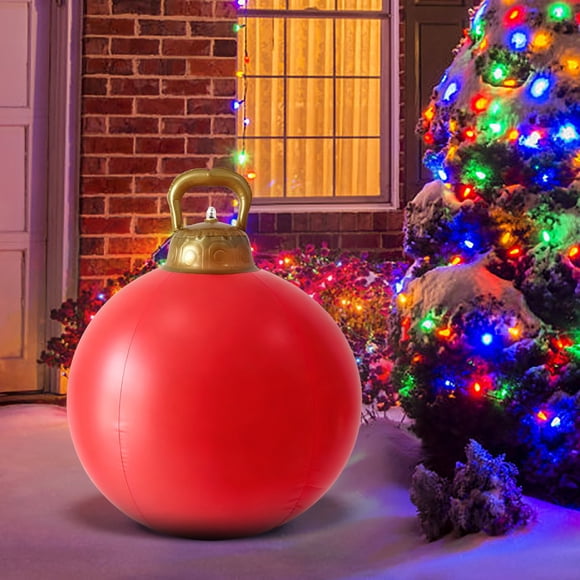 Gran bola navideña inflable | Adorno navideño para exteriores de 60 cm | Esfera inflable de PVC para jardín, césped y decoración del hogar | Decoración festiva para fiestas y ocasiones especiales