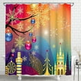 thumbnail image 1 of Whimsical Rideau de Douche de Noël - Flocons de Neige Scintillants & Arbre Festif, 1 of 4