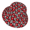 thumbnail image 3 of Bingfone Red Floral Bucket Hat For Men Women,Packable Reversible Printed Sun Hats,Fisherman Outdoor Travel Hiking Beach Caps, 3 of 9