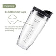 thumbnail image 3 of 4 Pcs Blender Cups Replacement Parts 24oz with Lids Blender Cups, 3 of 5