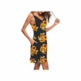 thumbnail image 4 of Robe T-Shirt Décontractée d'Été pour Femme, Sortie de Plage, Robe Débardeur Plissée Unie, G, Tournesols, 4 of 5