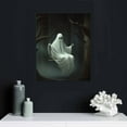 thumbnail image 4 of COMIO Vintage Cute Ghost Canvas Wall Art, Funny Ghost on A Swing in The Forest Aesthetic Poster, Creepy Spooky Abandoned Art Halloween Pictures, Gothic Dark Academia Wall Decor 16x20in, 4 of 4