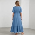 thumbnail image 3 of XiYing Robes pour Femmes, Robe de Maternité Unie à Manches Courtes à Volants pour Photographie de Soirée, Style Moulant à Col en V (P-2TG),, 3 of 7