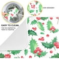 thumbnail image 4 of Beautiful Christmas Holly Leaves Red Berry Absorbent Dish Drying Mat, 16 x 18 Inches Microfiber Kitchen Countertop Table Protector Multi-Purpose Counter Rack Sink Drainer Pad, 4 of 6
