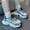 Silver, variant on FSYBOA Boys Sneakers Size 1(Big Kids), Fashion Breathable Rotating Buckle Soft Soled Kids Running Shoes White