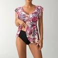 thumbnail image 5 of KIHOUT Women's Split Bikini Swimsuit Floral Print Peplum Ruffle Top Removable Padded Nylon for Beach Pool Summer, 5 of 7