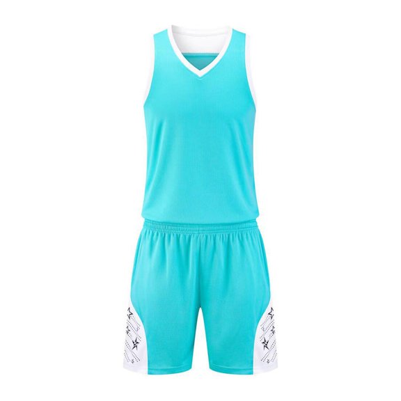 FUZHIQ Boys Basketball and Shorts 2-Piece Set, V-Neck Sleeveless Athletic Uniform Breathable Quick-Dry Sportswear,3-16 Years