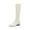 White, variant on Nmnitkp Boots for Women - Fashionable Casual Winter Knee-High Boots, Square Toe with Side Zipper & Special-Shaped Low Heel White,36