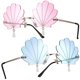 thumbnail image 1 of 2 Pcs Seashell Sunglasses Rave Sunglasses Fancy Glasses Party Glasses Disco Sunglasses For Women Girls, 1 of 4