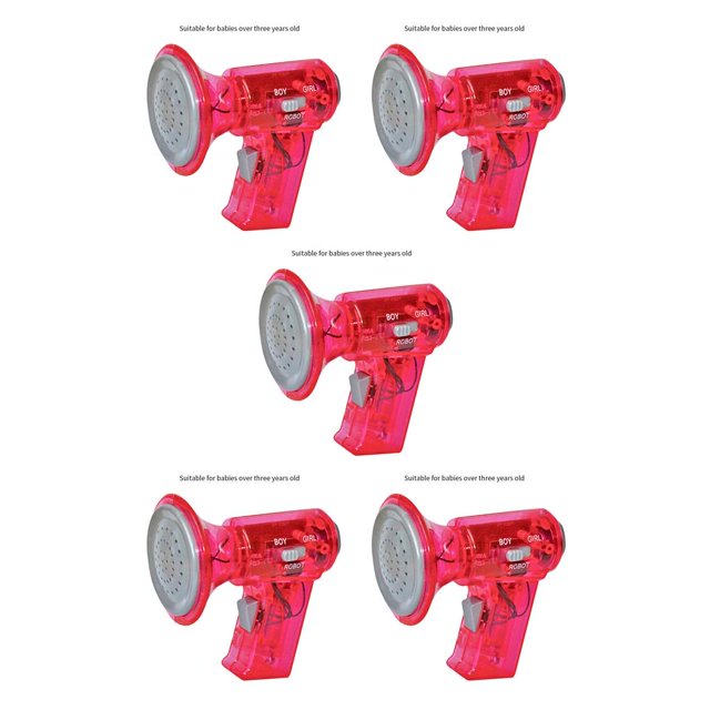 Vogacara Cambiador de voz Amplificador Altavoz de plástico Cambiador de voz ajustable Megáfono Juguete para niños, rosa roja Rosa roja 5piezas