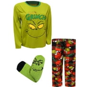 MJC International Mens Dr. Seuss 100% Grinch Mens Pajama with Socks (Small)