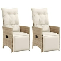 vidaXL Reclining Garden Chair Set of 2 Beige