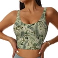 thumbnail image 2 of Uemuo Tropical Plants Green Pattern Women's Sports Bra - High Impact Support, Breathable, and Comfortable Athletic Bra for Running, Yoga, and Workouts, 2 of 9