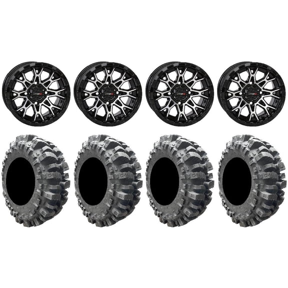 System 3 ST-6 14" Wheels Black 28" Bogger Tires Sportsman 550 850 1000