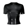 thumbnail image 4 of Chemise Décontractée Unie pour Femmes - Blouse à Manches Courtes Col Rond avec Haut Court Plissé, 4 of 4