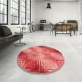 thumbnail image 4 of Ahgly Company Machine Washable Indoor Round Transitional Red Area Rugs, 6' Round, 4 of 7