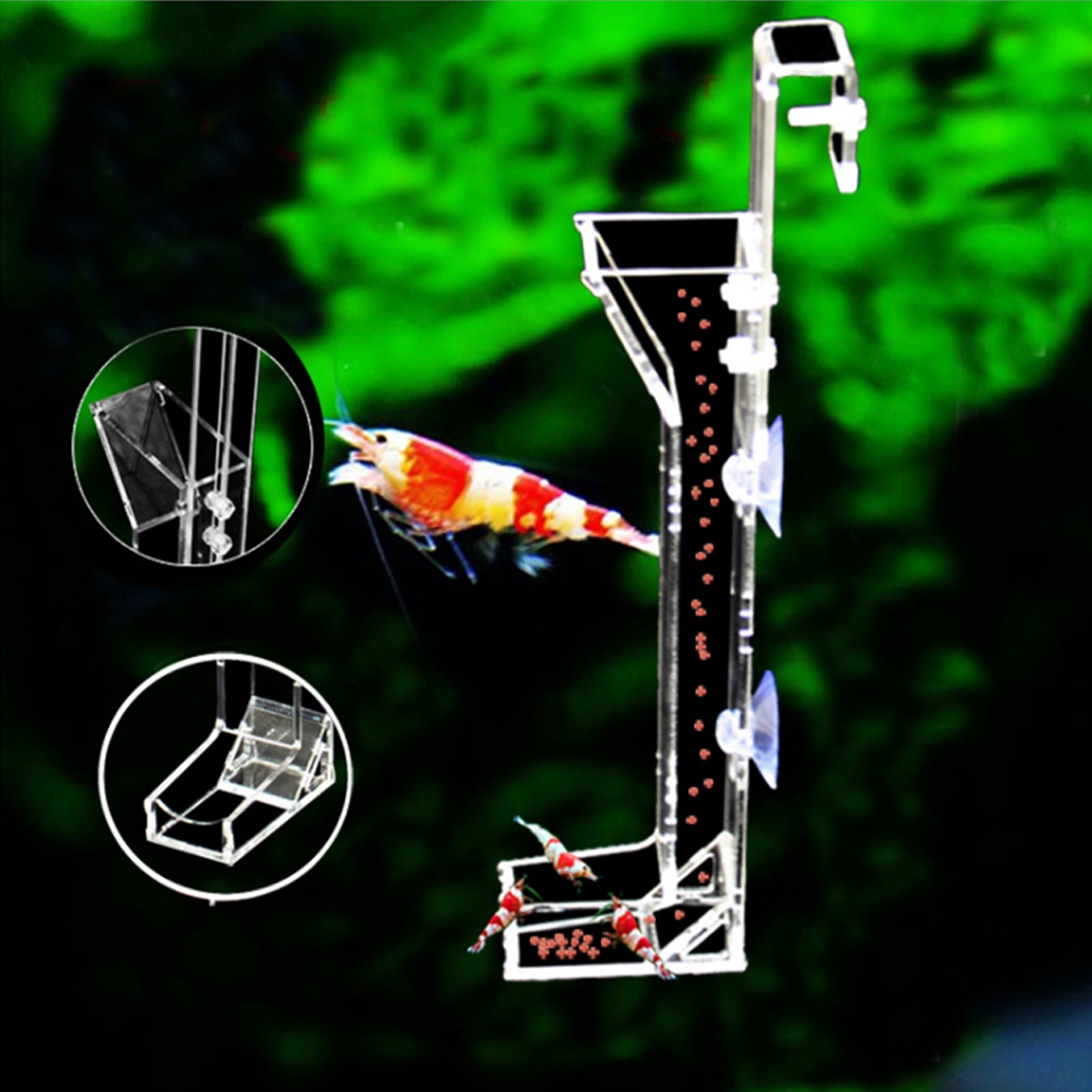 NFTIGB Mini Acrylic Fish Shrimp Food Sunken Feeder Granules Diet Feeding Tube Accessory for Aquarium Fish Tanks, Transparent Floating Filtration Durable Feeding Dispenser, 9.84 inches / 25 cm
