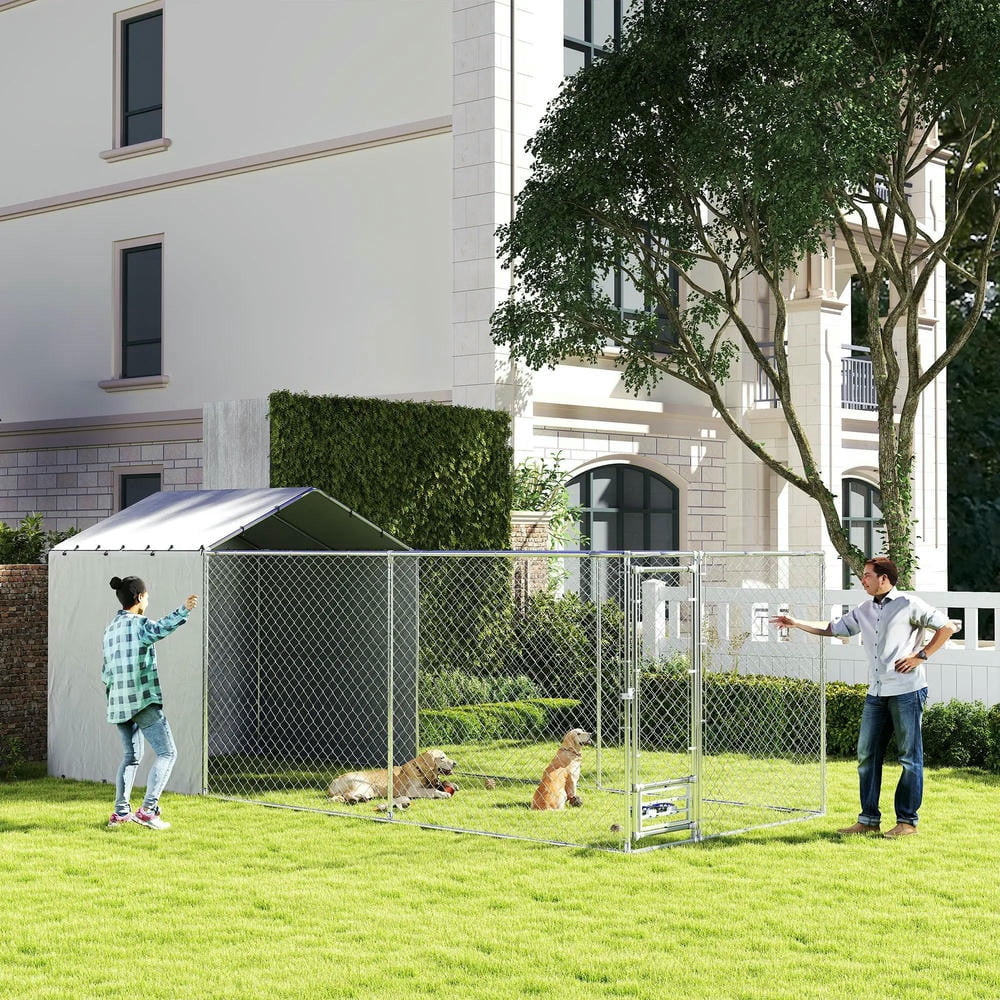 Barara King Dog House,Pet House,Large Outdoor Dog Kennel with Waterproof & UV-Resistant Cover