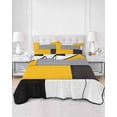 thumbnail image 4 of Quilts Twin Size, Yellow Grey Geometric Soft Comforter Bedding Set for Bed, Modern Black White Abstract Art Lightweight Quilted Bedspread with Pillow Cover(2 Pieces) for All Season, 68x86 Inch, 4 of 6