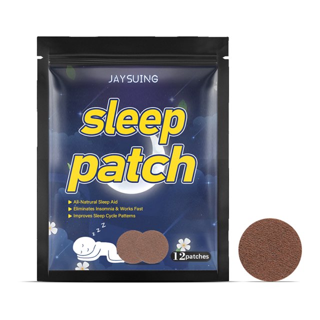 Vogacara Paquete de 12 parches autoadhesivos para dormir, cómodas pegatinas de blanda, yeso de relajación de viaje portátil Unisex Protección de la piel