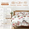 thumbnail image 6 of Christmas Xmas Comforter Set California King Size, Elk Ball Snowman Red Berry Poinsettia Soft Bedding Set for Man Woman, 4 Pieces Duvet Cover Set with Fitted Sheet, 2 Pillowcases, 6 of 9