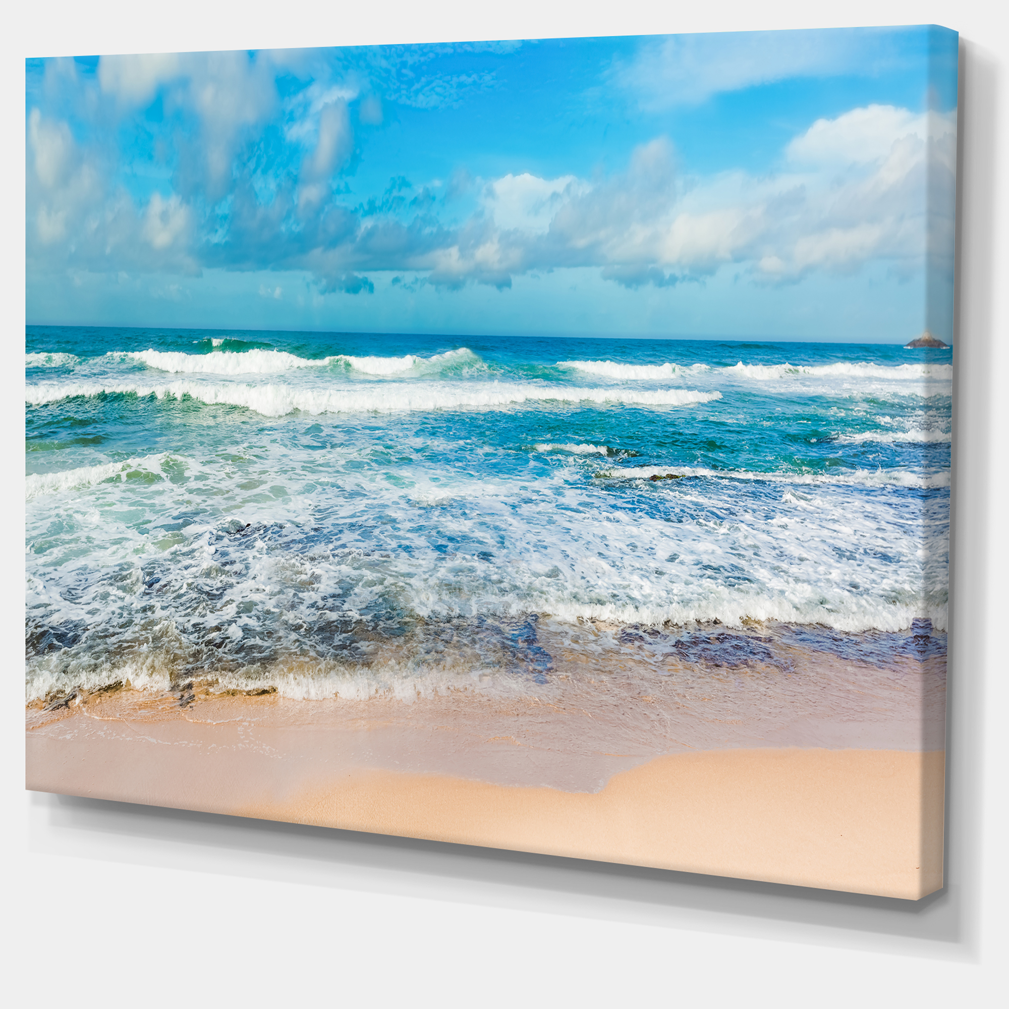 Designart 'Indian Ocean Panoramic View ' Extra Large Seashore Canvas Art