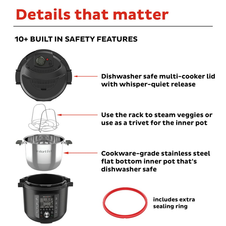 Instant Pot Pro 8-Quart Electric Pressure Cooker, 10-in-1 Slow Cooker,  Rice/Grain Cooker, Steamer, Sauté, Sous Vide, Yogurt Maker, Sterilizer and