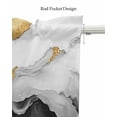 thumbnail image 5 of Black Marble Kitchen Valances for Windows Farmhouse Linen Window Valance Curtain for Living Room Window Treatment Modern Gradient Abstract Waves Texture Valance Rod Pocket Topper Drape, 42 x 12 Inch, 5 of 6