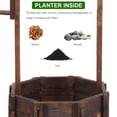 thumbnail image 3 of Outdoor Wishing Well Planter, Rustic Decorative Flower Beds with Protective Roof for Herbs, Veggies and Flower, Indoor Outdoor Standing Plants Flowerpot for Front Yard/Ornaments, SS2433, 3 of 8