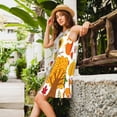 thumbnail image 2 of Easygdp HAPPY FALL Y'ALL para Vestido Transpirable de Mujer, Vestido Suelto de Manga Corta con Pliegues y Bolsillos para el Verano, 2 of 7