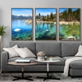 thumbnail image 3 of IDEA4WALL 3 Piece Framed Canvas Wall Art for Living Room, Bedroom Lake Tahoe Canvas Prints for Modern Home Decoration Ready to Hang, 3 of 4