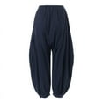 thumbnail image 5 of ZANZEA Womens Pants Vintage Solid Casual Lantern Harem Pants Long Trousers, 5 of 7