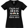 thumbnail image 3 of Inktastic Only the Best Aunts Get Promoted to Great Aunt with Flowers Women's Plus Size V-Neck T-Shirt, 3 of 5