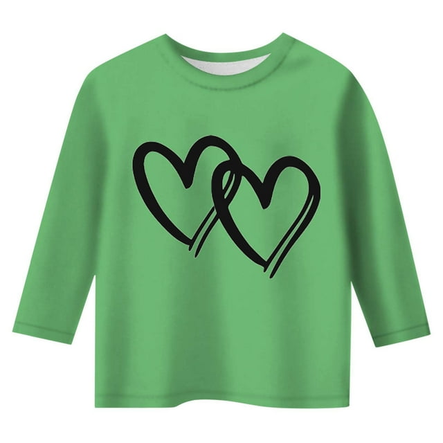 TZEWGL T-Shirts pour Infnat Loisirs Imprimé Col Rond Manches 3/4 Vêtements pour Filles Garçons Taille 12-13T