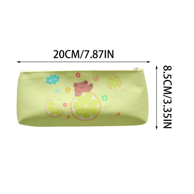 Agiferg School Multifunctiona Zipper Portable Canvas Large Capacity Pencil Bag Cartoon Bear Rabbit Pencil Bag