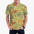 thumbnail image 2 of Balery Floral with Butterflies Printed Men’s Short Sleeve Polo Shirt, Midweight Men's Shirt,Golf Polo shirts -4X-Large, 2 of 8