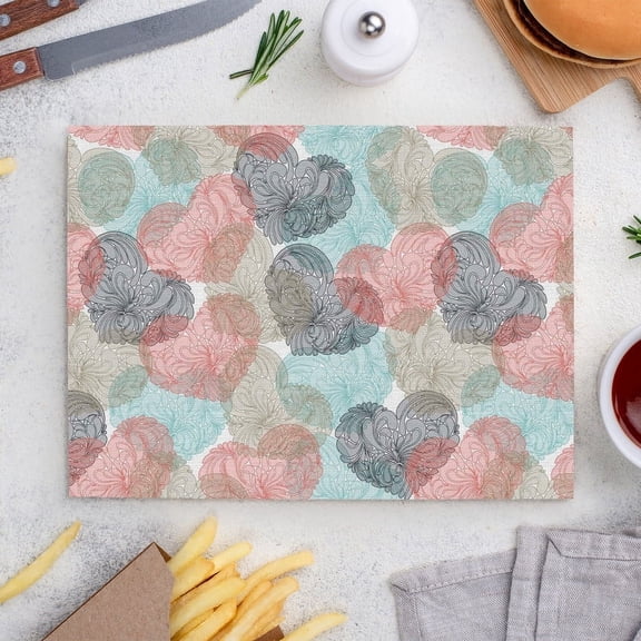 Place Mats Set,Decorative Table Place Mats For For In Door Dinning,Heat Insulation Stain Resistant Table Mats(Love)