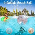 thumbnail image 5 of Pelota de playa inflable con purpurina de 60 cm - Pelota de piscina flotante - Pelotas deportivas transparentes con purpurina arcoíris y confeti - Oro rosa, 5 of 5