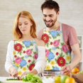 thumbnail image 3 of Pioneer Flower Floral Print Pattern Apron for Women and Men, Cotton Linen Waterproof with Pockets, Adjustable, 33x27 Inch for Kitchen, Gardening, BBQ, Salon, 3 of 6