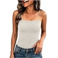 thumbnail image 5 of Purcolt Tank Tops for Women Trendy Casual Ribbed Knit Square Neck Spaghetti Strap Cami Cropped Blouses Comfort Stretchy Sleeveless Slim Fit Going Out Tops Layering Dailywear, 5 of 9